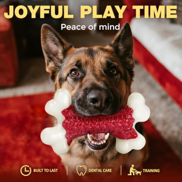 Nylon Chew Toy for Large Dogs Aggressive Chewers Indestructible Bone Shape - Picture 6 of 7